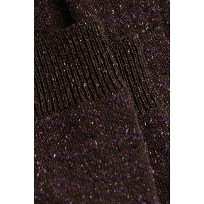 Norse Projects Bykle Neps Wool Rib Sock - Seal Brown