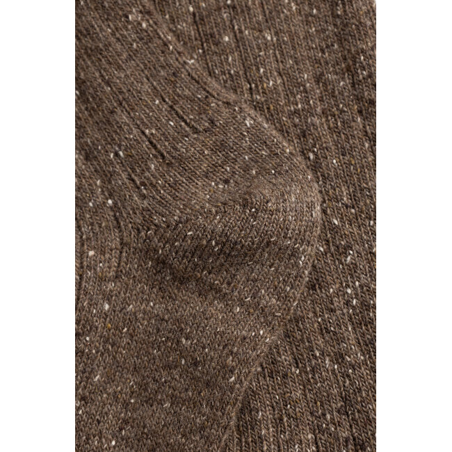 Norse Projects Bykle Neps Wool Rib Sock - Walnut