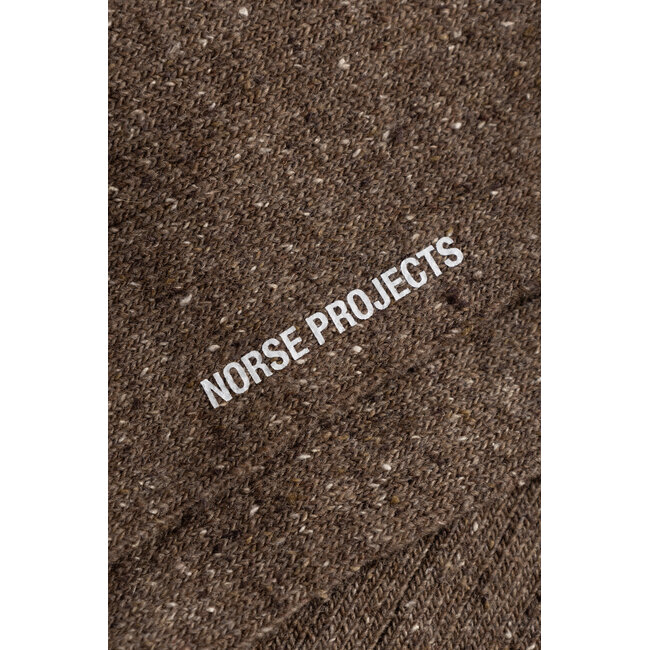 Norse Projects Bykle Neps Wool Rib Sock - Walnut