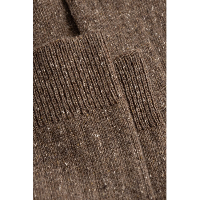 Norse Projects Bykle Neps Wool Rib Sock - Walnut