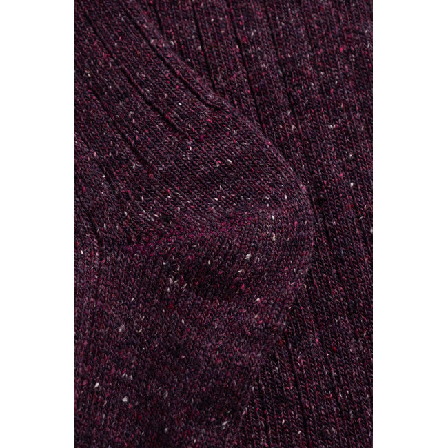 Norse Projects Bykle Neps Wool Rib Sock - Darkest Purple