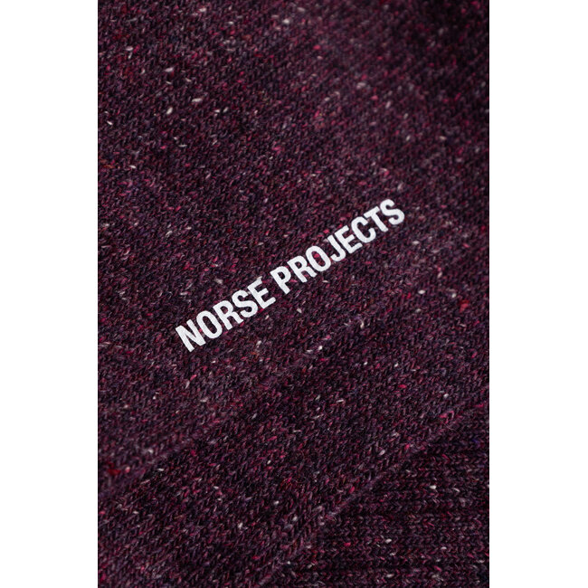 Norse Projects Bykle Neps Wool Rib Sock - Darkest Purple