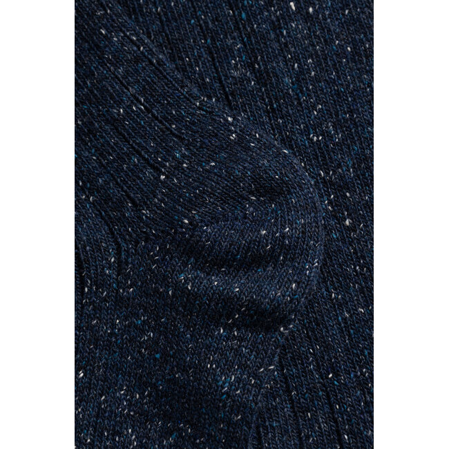 Norse Projects Bykle Neps Wool Rib Sock - Dark Navy
