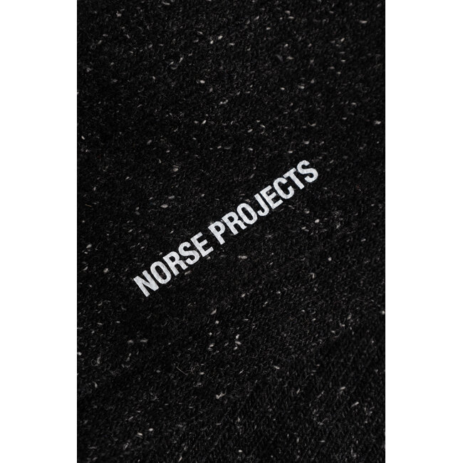 Norse Projects Bykle Neps Wool Rib Sock - Charcoal Melange