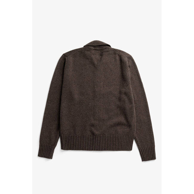Norse Projects Aldrup Lambswool Cardigan - Heathland Brown