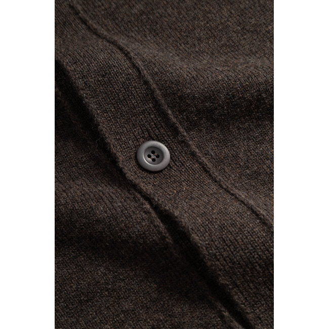 Norse Projects Aldrup Lambswool Cardigan - Heathland Brown