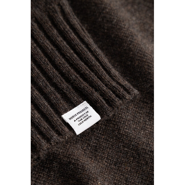 Norse Projects Aldrup Lambswool Cardigan - Heathland Brown