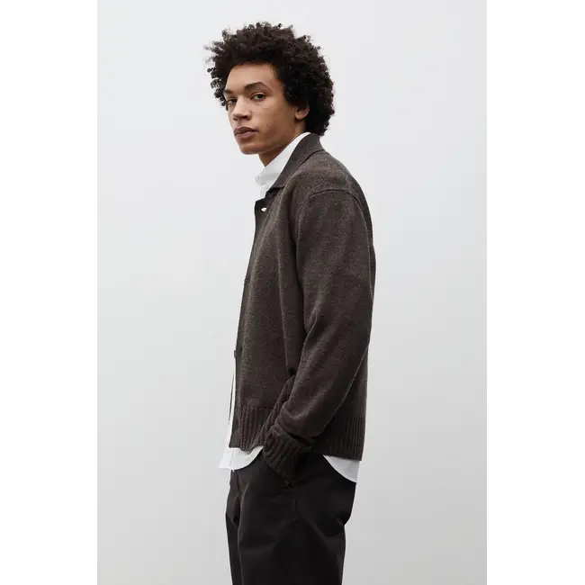Norse Projects Aldrup Lambswool Cardigan - Heathland Brown