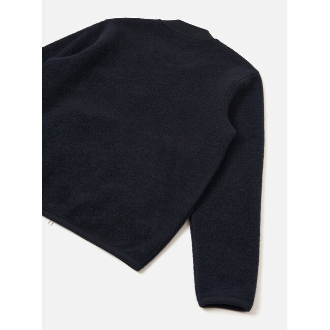 Universal Works Wool Fleece Zip Bomber - Navy