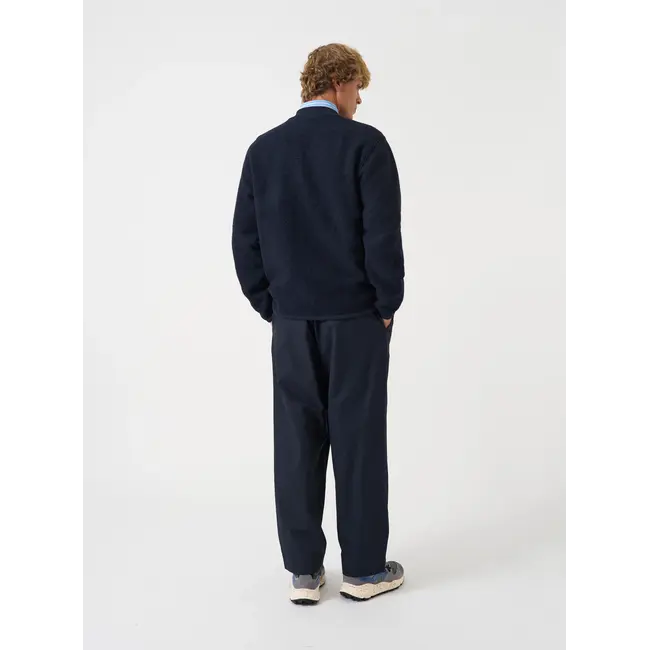 Universal Works Wool Fleece Zip Bomber - Navy