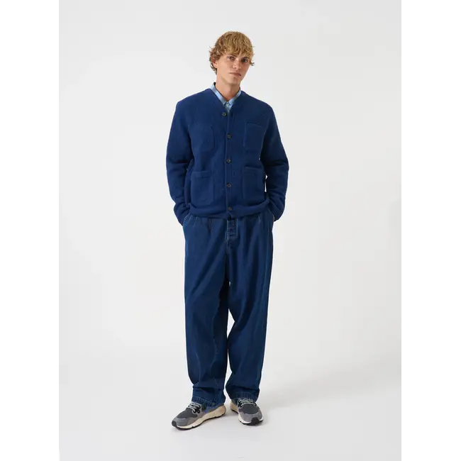 Universal Works Wool Fleece Cardigan - Indigo