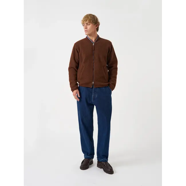 Universal Works Wool Fleece Cardigan - Cacao