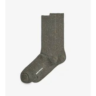 Norse Projects Bykle Neps Wool Rib Sock - Olive Night