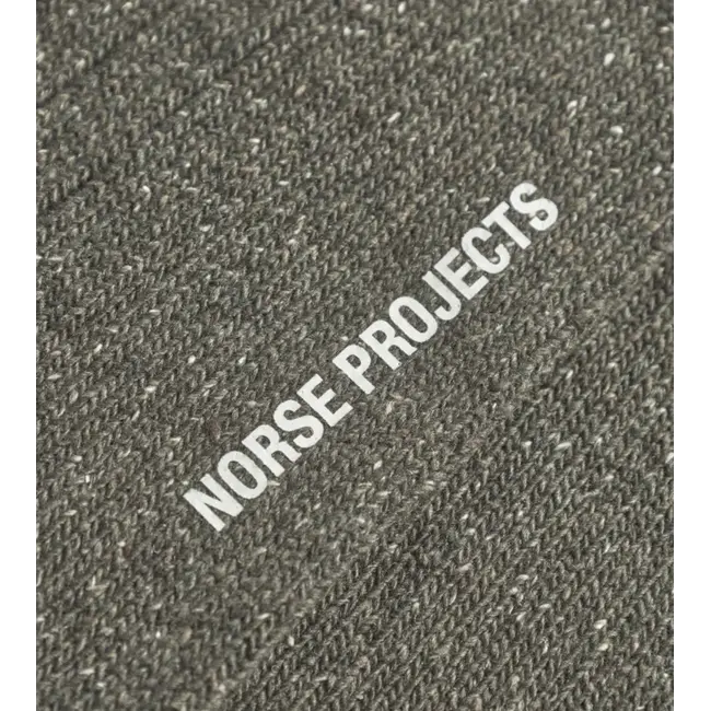 Norse Projects Bykle Neps Wool Rib Sock - Olive Night
