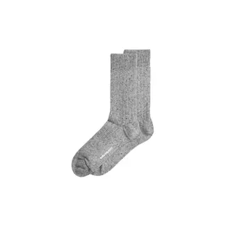 Norse Projects Bykle Neps Wool Rib Sock - Grey Melange