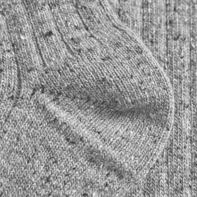 Norse Projects Bykle Neps Wool Rib Sock - Grey Melange