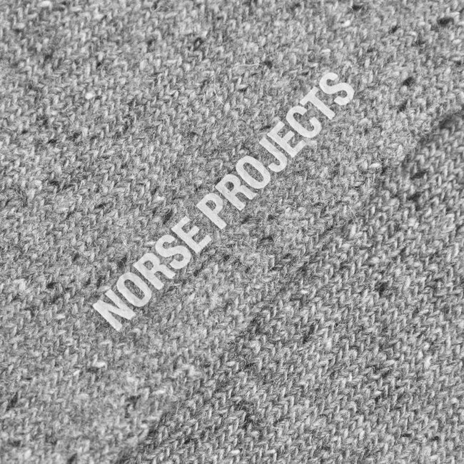 Norse Projects Bykle Neps Wool Rib Sock - Grey Melange