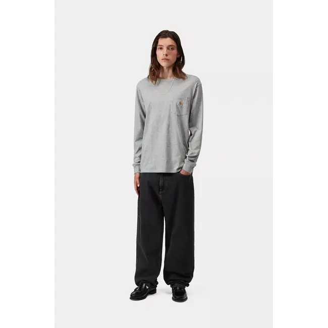 Carhartt WIP Aaron Pant - Black stone washed (no lenght)