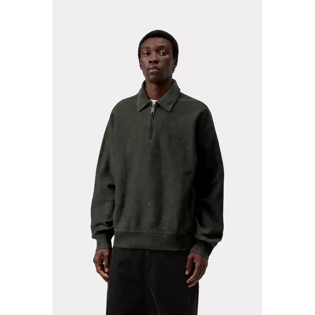 Carhartt WIP Lambert Polo Sweat - Raven Moon Wash