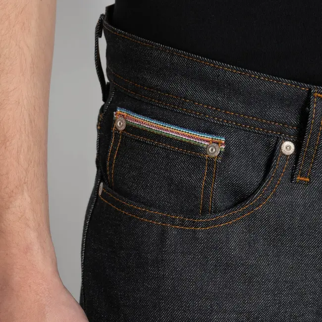 Naked and Famous Denim Weird Guy - Dia De Los Muertos Selvedge Bat - Indigo