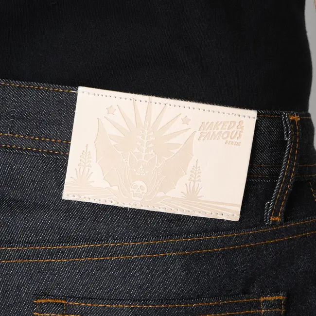 Naked and Famous Denim Weird Guy - Dia De Los Muertos Selvedge Bat - Indigo