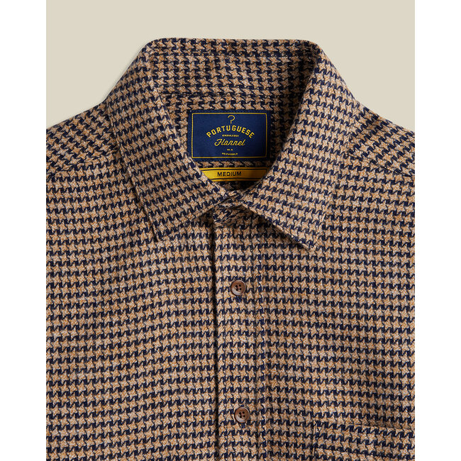Portuguese Flannel Abstract Pied Poule - Navy