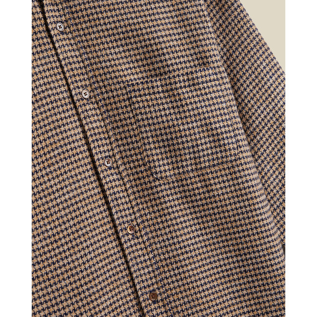 Portuguese Flannel Abstract Pied Poule - Navy