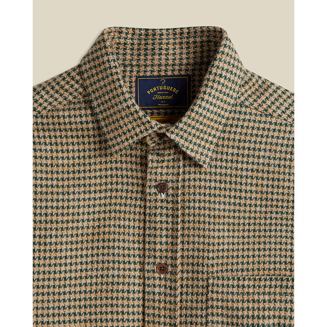 Portuguese Flannel Abstract Pied Poule - Green