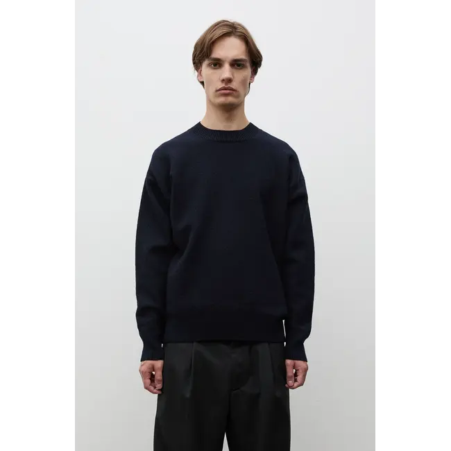 Norse Projects Kragholm Boiled Wool Crewneck - Dark Navy