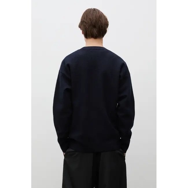 Norse Projects Kragholm Boiled Wool Crewneck - Dark Navy