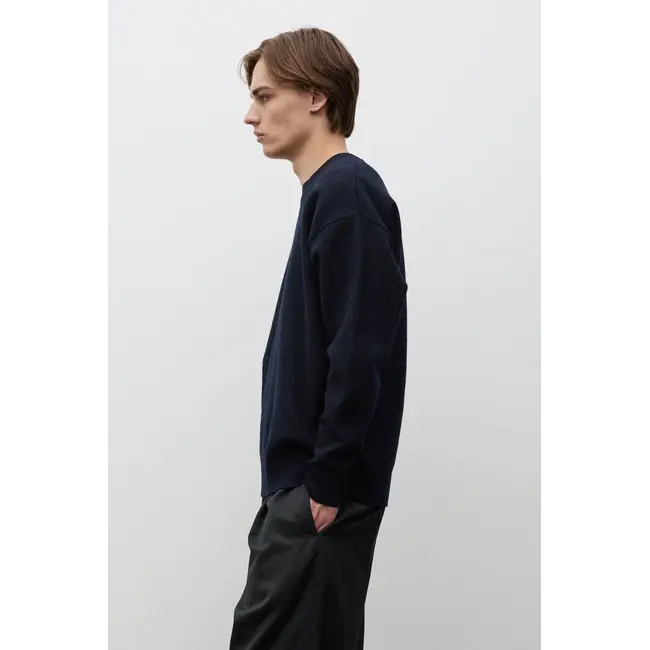 Norse Projects Kragholm Boiled Wool Crewneck - Dark Navy