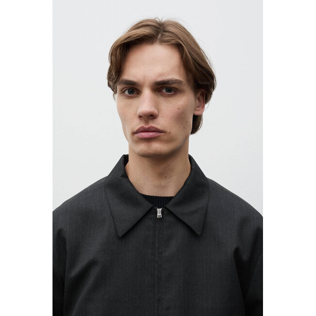 Norse Projects Raabjerg Easy Worsted Wool Jacket - Charcoal Grey