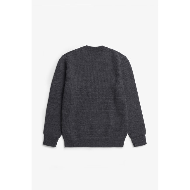 Norse Projects Henning Cotton Wool Rib Sweater - Dark Grey Melange