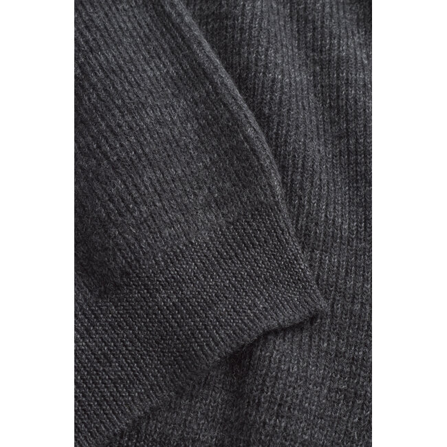 Norse Projects Henning Cotton Wool Rib Sweater - Dark Grey Melange