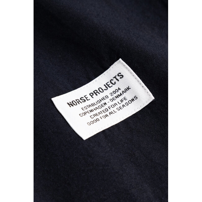 Norse Projects Grenskogen Compact Cotton Pullover Shirt - Dark Navy