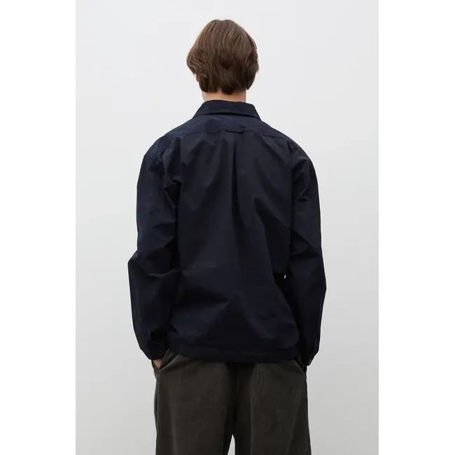Norse Projects Grenskogen Compact Cotton Pullover Shirt - Dark Navy