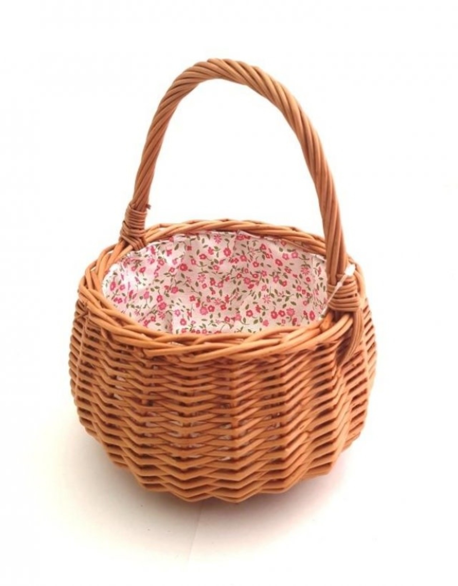 Rieten mandje met bloemetjes bekleding