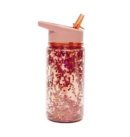 Petit Monkey Fles Glitter Peach blossom