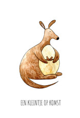 Juulz Wenskaart Juulz kangoeroe kleintje op komst