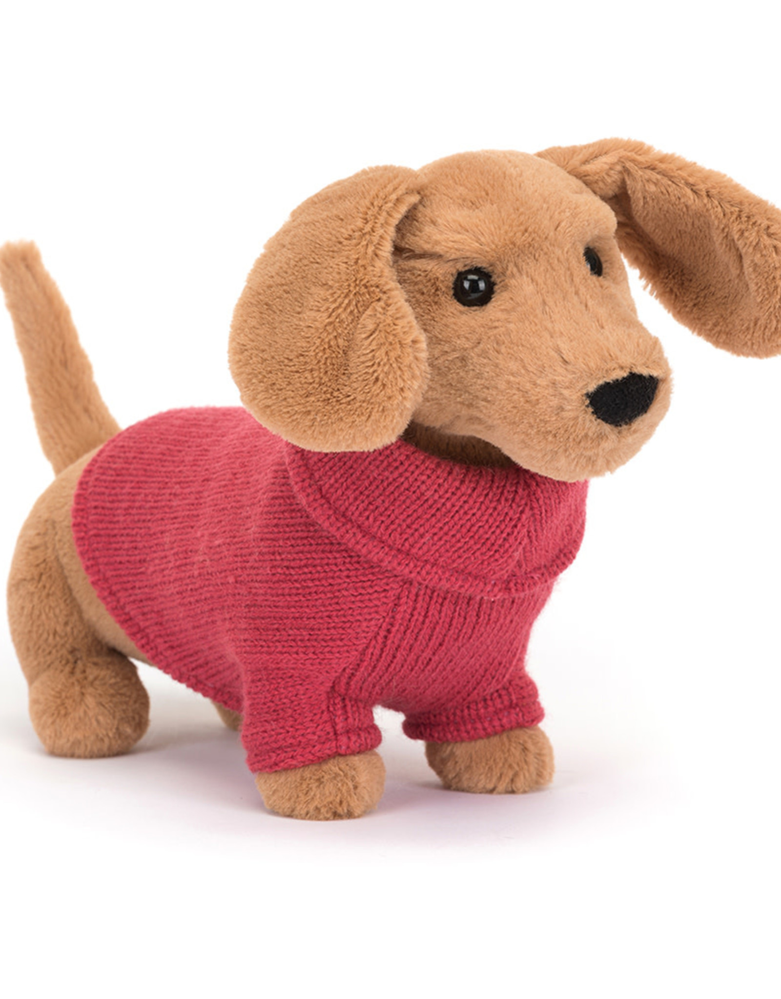 Jellycat Sweater Sausage Dog Pink