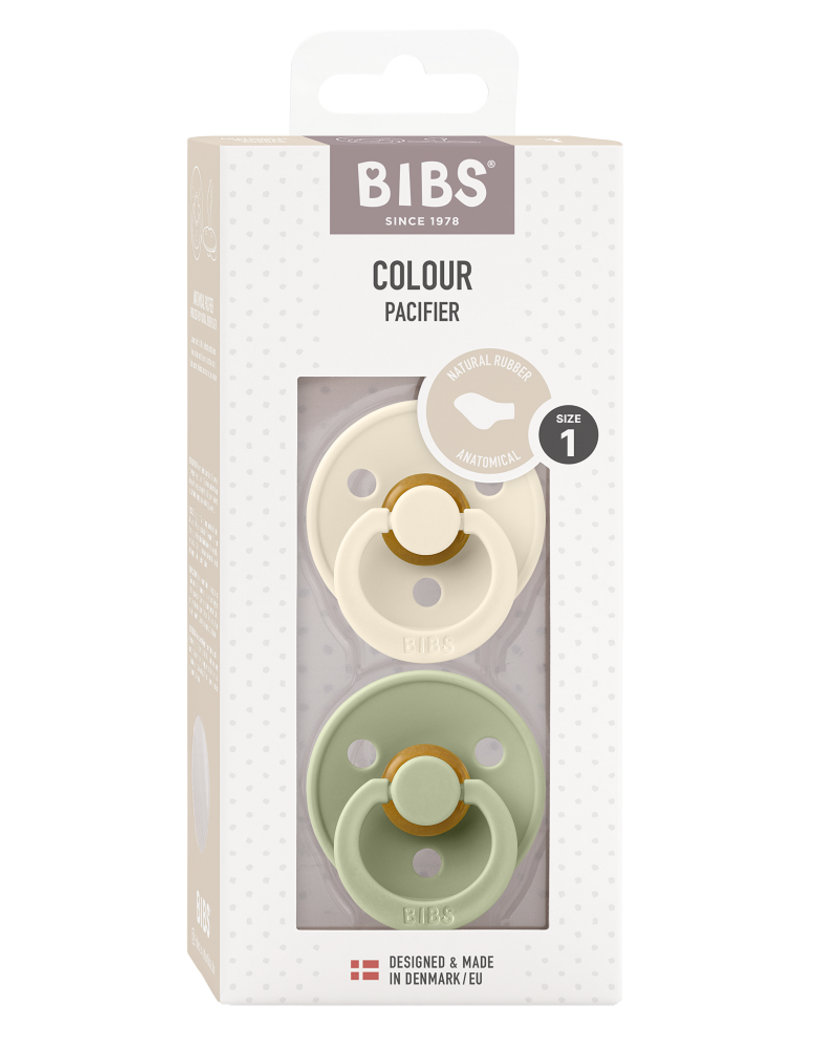 BIBS Fopspeen set Ivory / Sage ANATOMIC