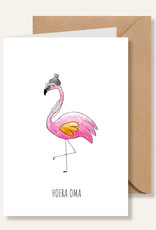 Juulz Wenskaart Juulz Hoera oma flamingo