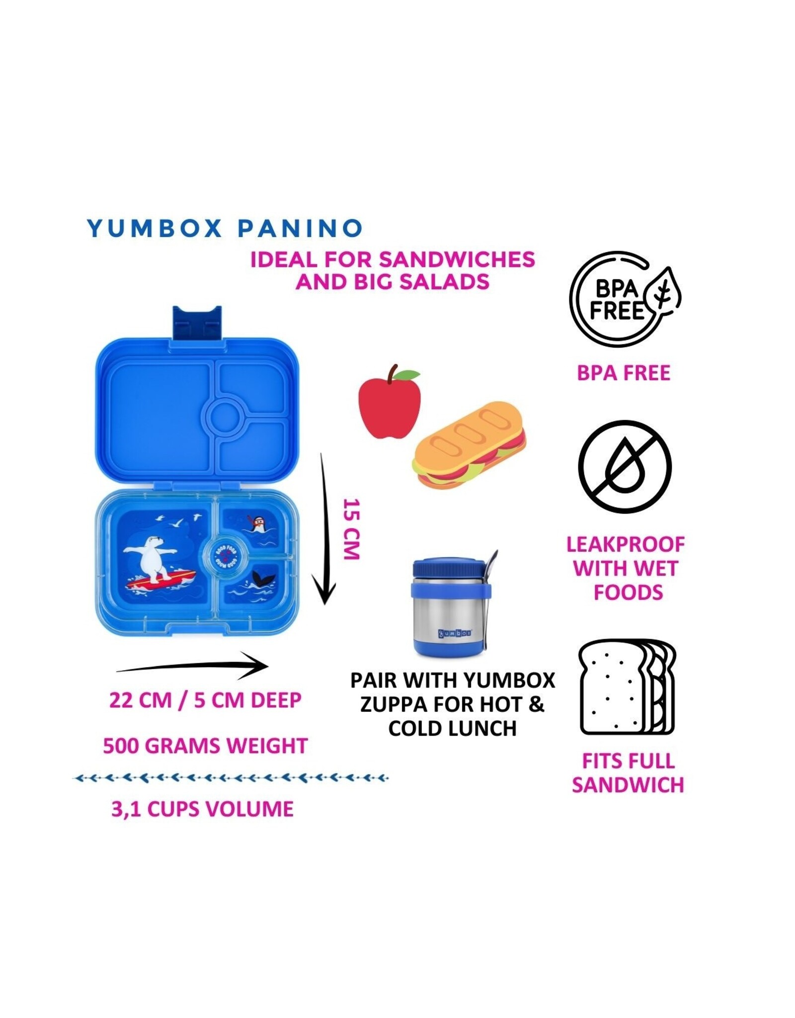 Yumbox Lunchbox Panino Tropical Aqua Panther