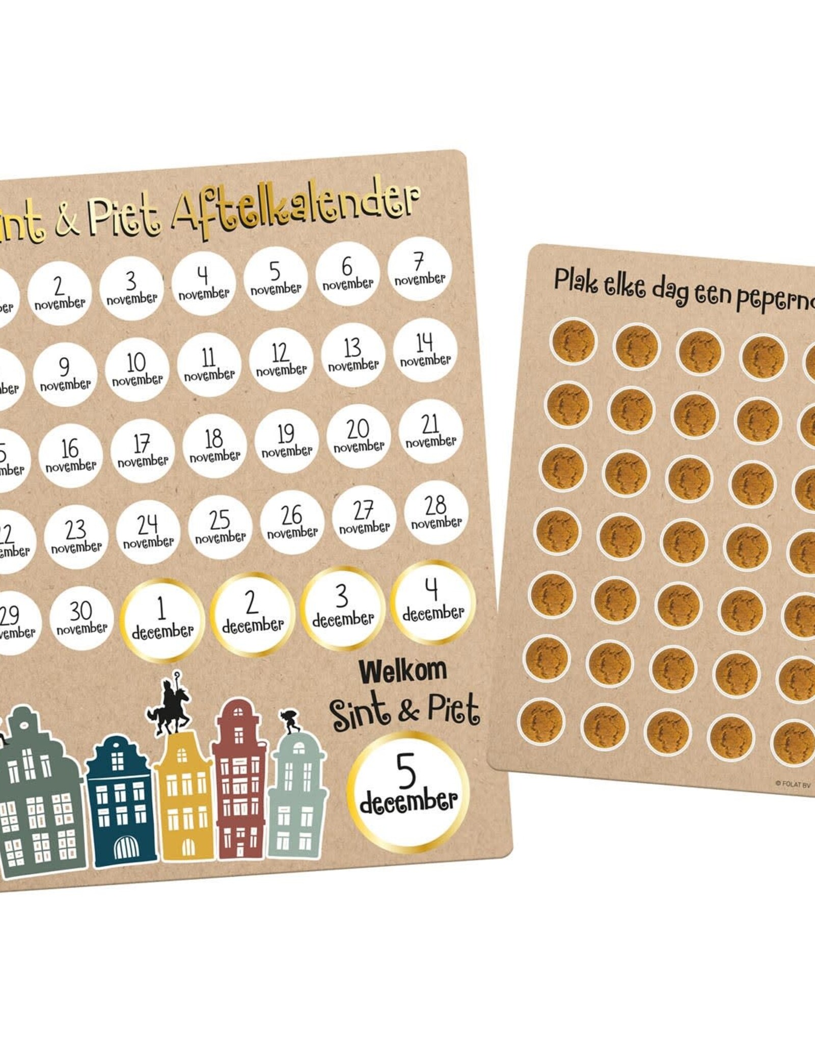 Folat Aftelkalender met stickers Welkom Sint & Piet