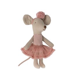 Maileg Kleine zus Muis Ballerina roze