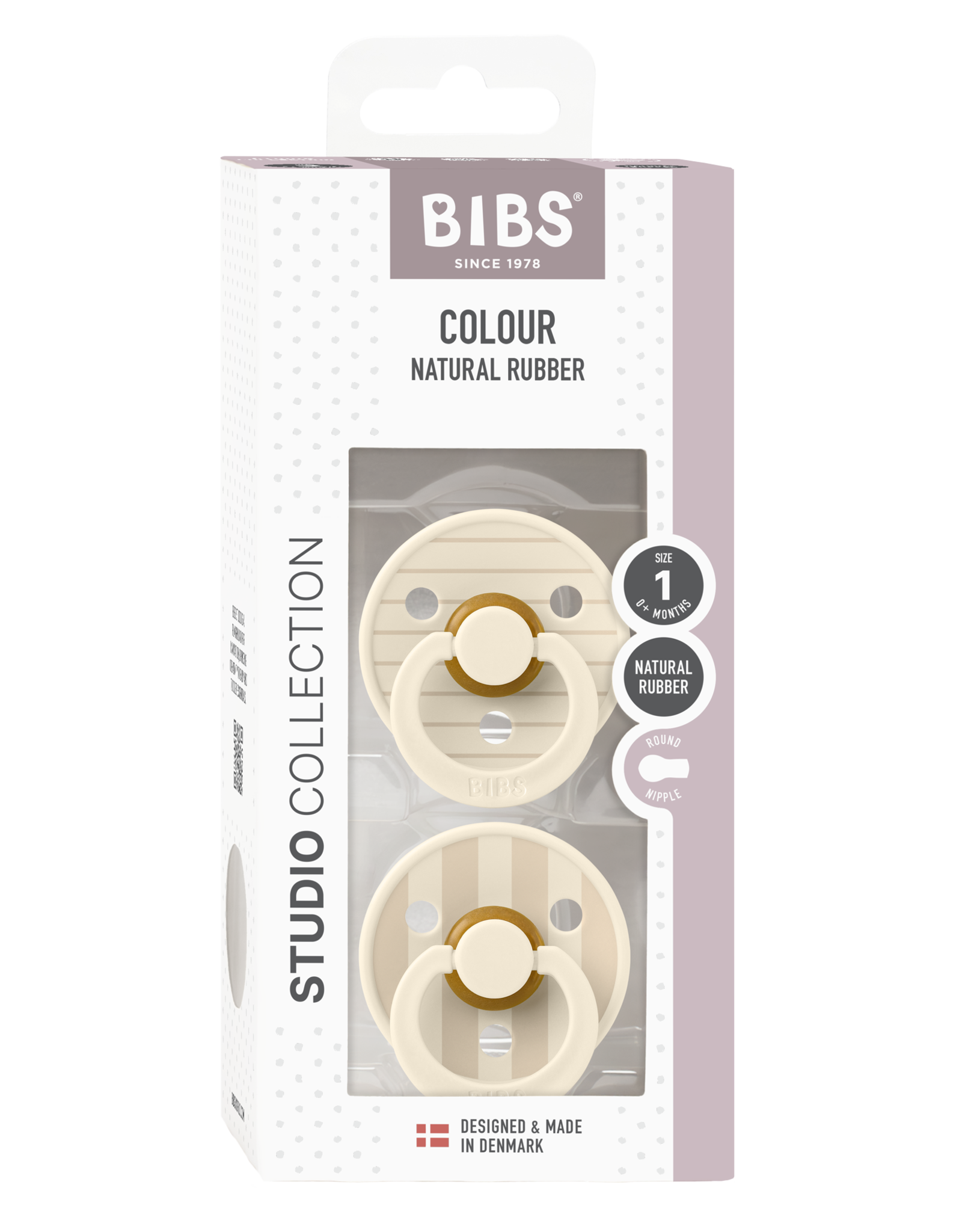 BIBS Fopspeen set BIBS Studio Colour Pin Ivory / Vanilla