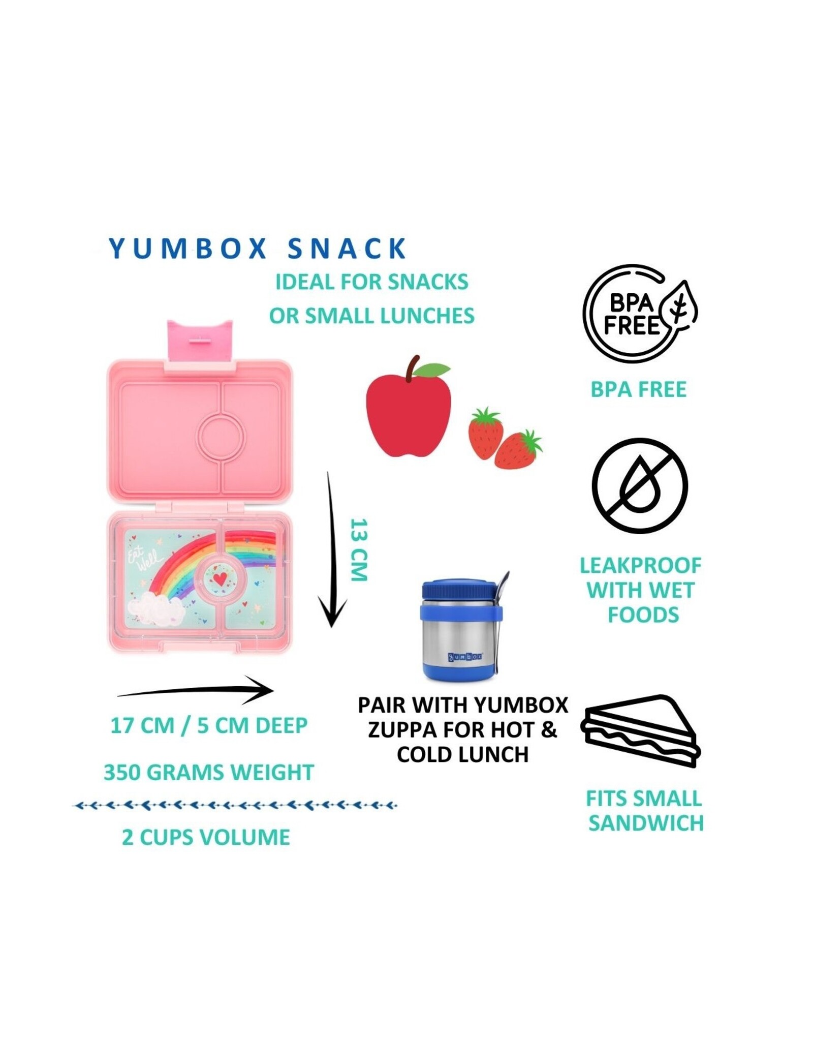 Yumbox Lunchbox Snack Power Pink Rainbow