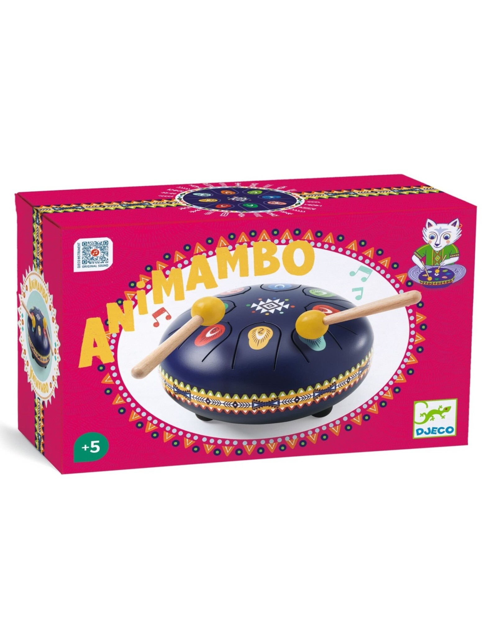 Djeco Steel tongue drum Animambo blauw