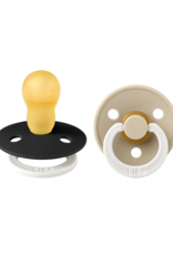 BIBS Fopspeen set Vanilla GLOW / Black  GLOW