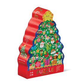 Crocodile Creek Silhouetpuzzel Christmas Tree 24st.